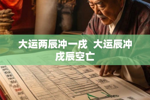 大运两辰冲一戌  大运辰冲戌辰空亡
