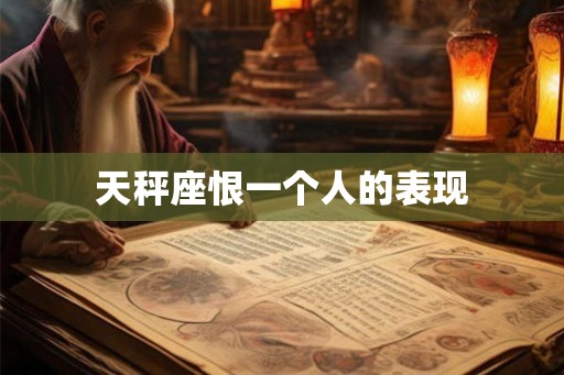 天秤座恨一个人的表现
