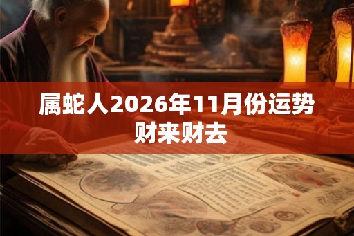 属蛇人2026年11月份运势 财来财去