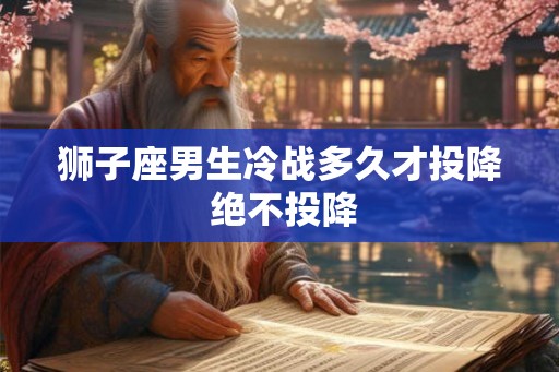 狮子座男生冷战多久才投降 绝不投降