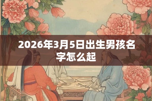 2026年3月5日出生男孩名字怎么起