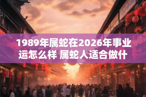 1989年属蛇在2026年事业运怎么样 属蛇人适合做什么行业 1989年属蛇在2026年事业运怎么样 属蛇人适合做什么行业