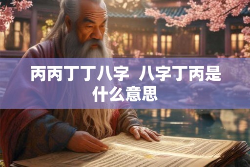 丙丙丁丁八字 八字丁丙是什么意思 丙丙丁丁八字 八字丁丙是什么意思