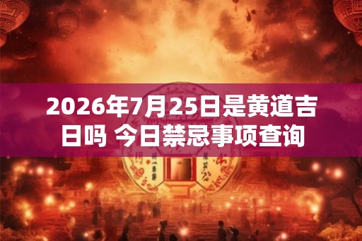 2026年7月25日是黄道吉日吗 今日禁忌事项查询 2026年7月25日是黄道吉日吗 今日禁忌事项查询
