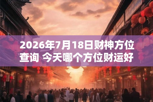 2026年7月18日财神方位查询 今天哪个方位财运好