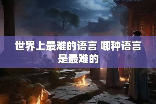 世界上最难的语言 哪种语言是最难的