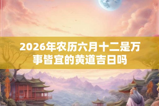 2026年农历六月十二是万事皆宜的黄道吉日吗 2026年农历六月十二是万事皆宜的黄道吉日吗