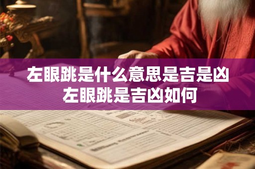 左眼跳是什么意思是吉是凶 左眼跳是吉凶如何