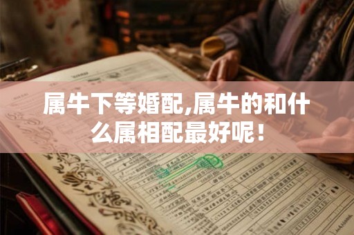 属牛下等婚配,属牛的和什么属相配最好呢！