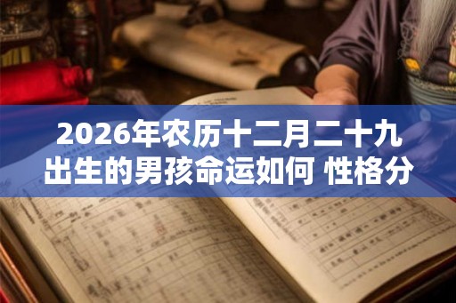 2026年农历十二月二十九出生的男孩命运如何 性格分析