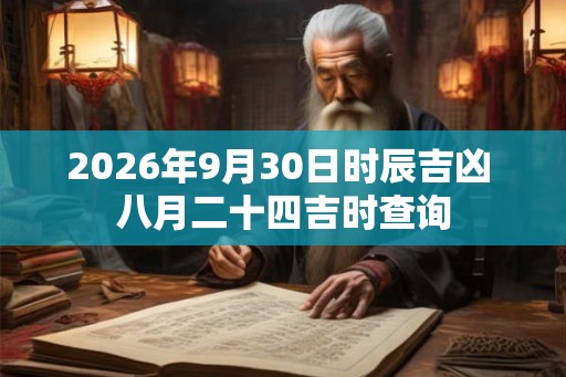 2026年9月30日时辰吉凶 八月二十四吉时查询