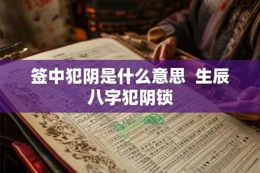 签中犯阴是什么意思  生辰八字犯阴锁