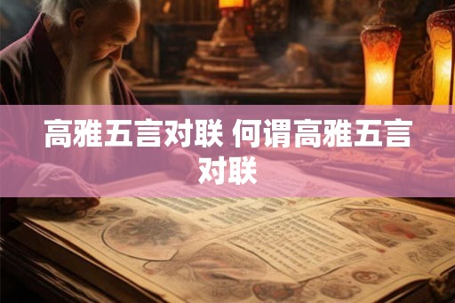 高雅五言对联 何谓高雅五言对联