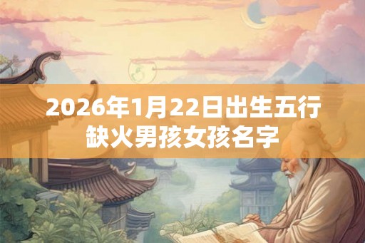2026年1月22日出生五行缺火男孩女孩名字