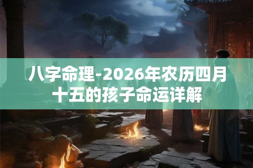 八字命理-2026年农历四月十五的孩子命运详解