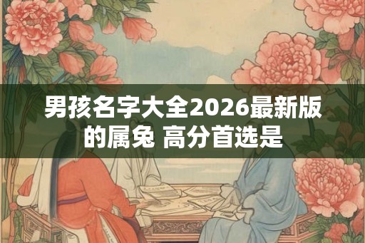 男孩名字大全2026最新版的属兔 高分首选是 男孩名字大全2026最新版的属兔 高分首选是
