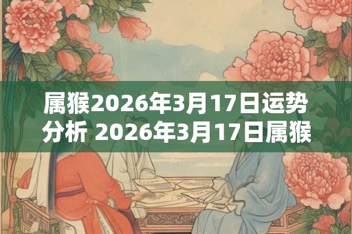 属猴2026年3月17日运势分析 2026年3月17日属猴人运势好吗