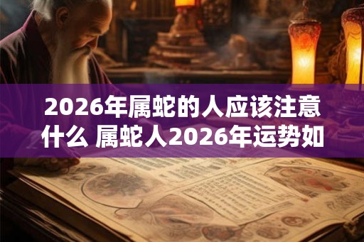 2026年属蛇的人应该注意什么 属蛇人2026年运势如何