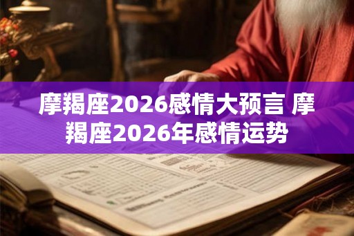 摩羯座2026感情大预言 摩羯座2026年感情运势