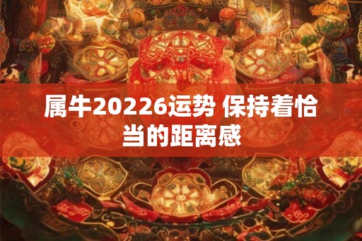 属牛20226运势 保持着恰当的距离感