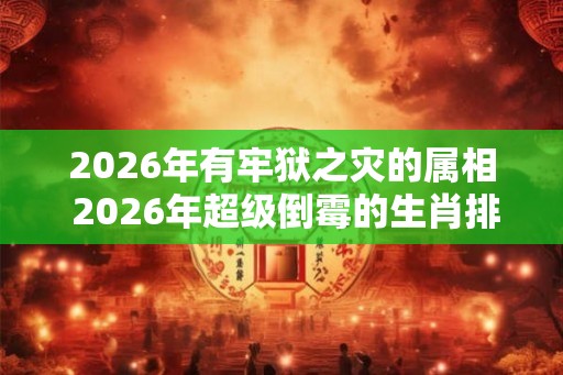 2026年有牢狱之灾的属相 2026年超级倒霉的生肖排行
