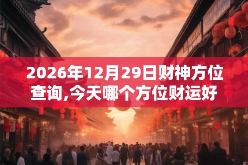 2026年12月29日财神方位查询,今天哪个方位财运好