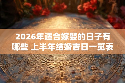 2026年适合嫁娶的日子有哪些 上半年结婚吉日一览表