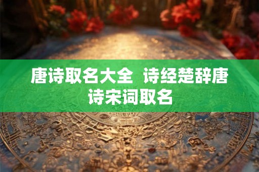 唐诗取名大全  诗经楚辞唐诗宋词取名