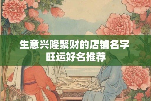 生意兴隆聚财的店铺名字 旺运好名推荐
