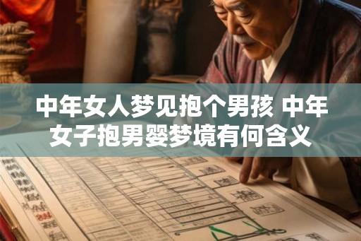 中年女人梦见抱个男孩 中年女子抱男婴梦境有何含义 中年女人梦见抱个男孩 中年女子抱男婴梦境有何含义