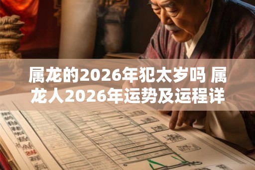 属龙的2026年犯太岁吗 属龙人2026年运势及运程详解 属龙的2026年犯太岁吗 属龙人2026年运势及运程详解