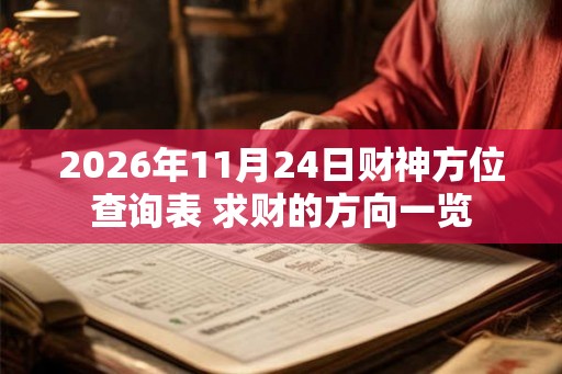2026年11月24日财神方位查询表 求财的方向一览