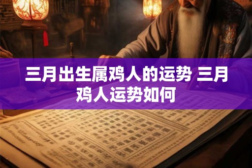 三月出生属鸡人的运势 三月鸡人运势如何