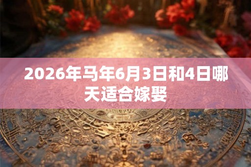 2026年马年6月3日和4日哪天适合嫁娶