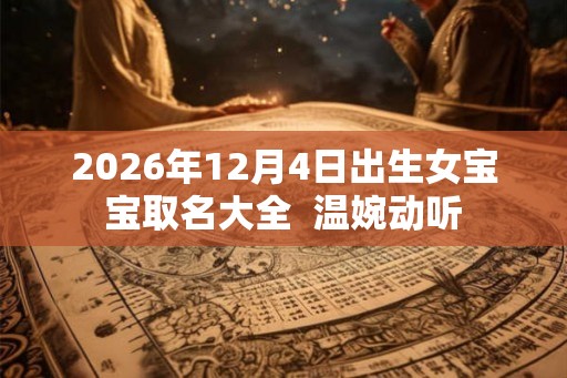 2026年12月4日出生女宝宝取名大全  温婉动听