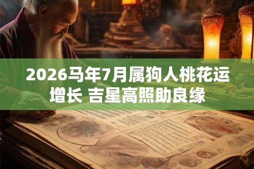 2026马年7月属狗人桃花运增长 吉星高照助良缘