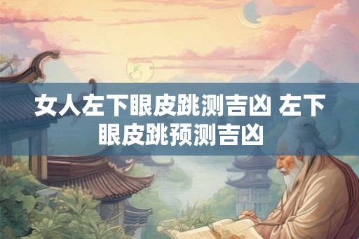 女人左下眼皮跳测吉凶 左下眼皮跳预测吉凶