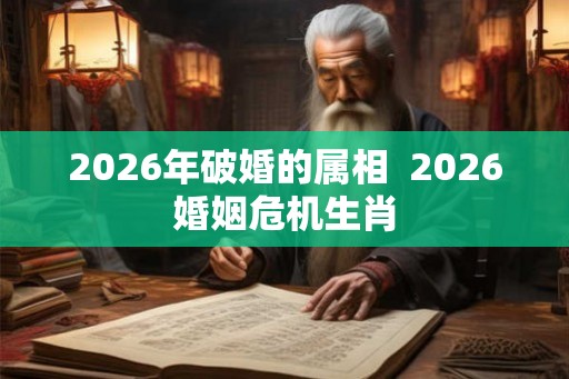2026年破婚的属相  2026婚姻危机生肖