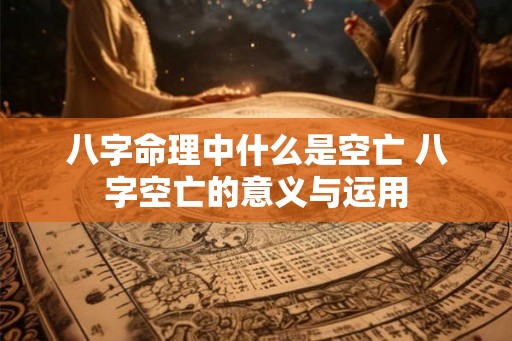 八字命理中什么是空亡 八字空亡的意义与运用