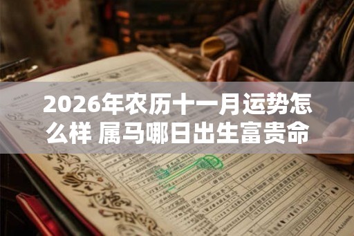 2026年农历十一月运势怎么样 属马哪日出生富贵命