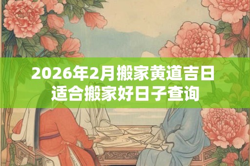 2026年2月搬家黄道吉日 适合搬家好日子查询