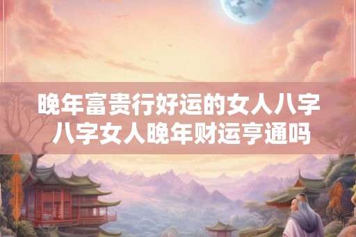 晚年富贵行好运的女人八字 八字女人晚年财运亨通吗