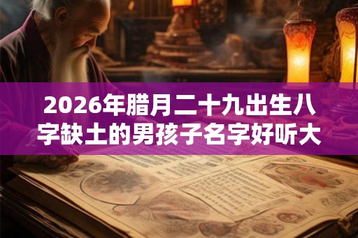 2026年腊月二十九出生八字缺土的男孩子名字好听大气的