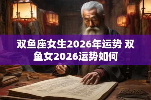 双鱼座女生2026年运势 双鱼女2026运势如何