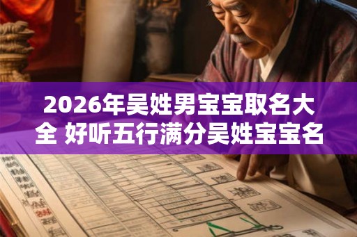 2026年吴姓男宝宝取名大全 好听五行满分吴姓宝宝名字