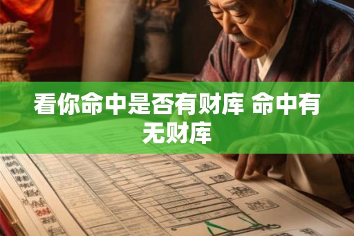 看你命中是否有财库 命中有无财库