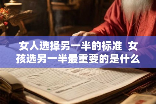 女人选择另一半的标准  女孩选另一半最重要的是什么