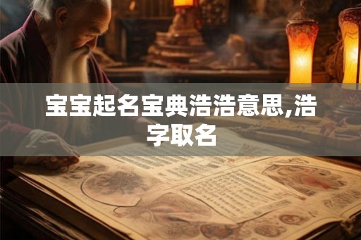 宝宝起名宝典浩浩意思,浩字取名