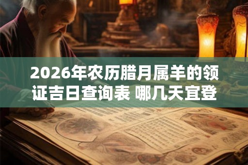 2026年农历腊月属羊的领证吉日查询表 哪几天宜登记结婚