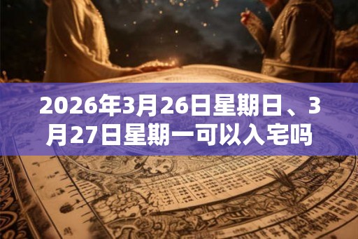 2026年3月26日星期日、3月27日星期一可以入宅吗